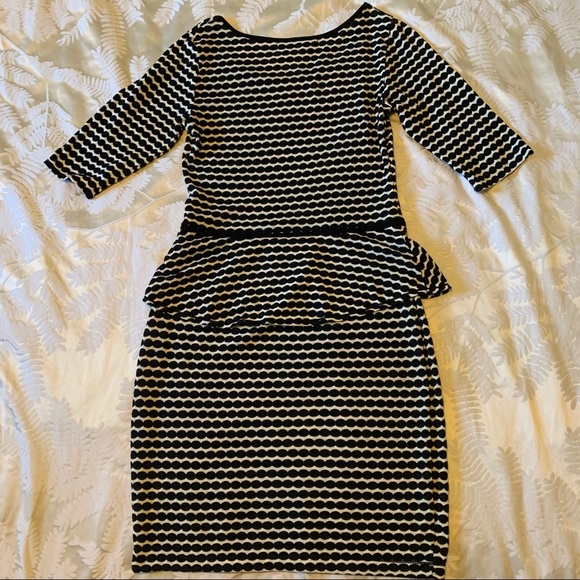 Black & White Peplum Dress - Picture 5 of 5